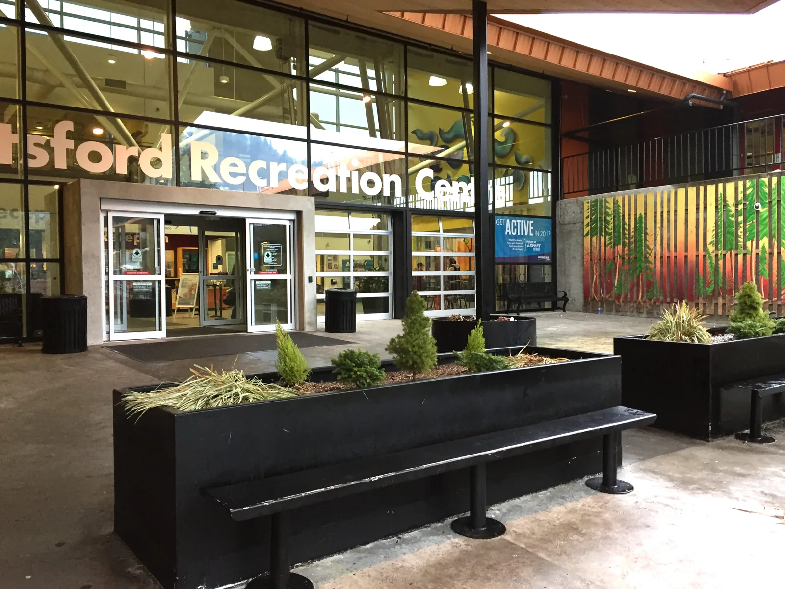 Front entrance of the Abbotsford Recreation Centre