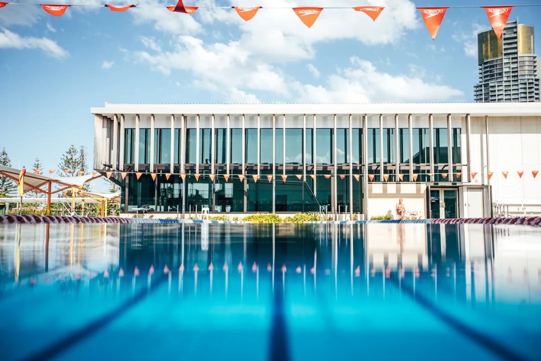 Outdoor pool and main building at Gold Coast Aquatic Centre