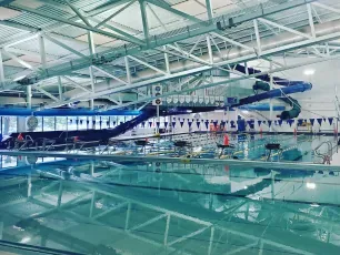 Pool and waterslides at Zatzman Sportsplex