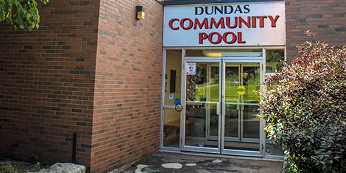 Entrance of Dundas Community Pool