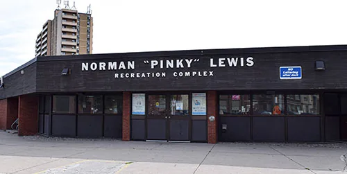 Building exterior of Norman Pinky Lewis Recreation Centre