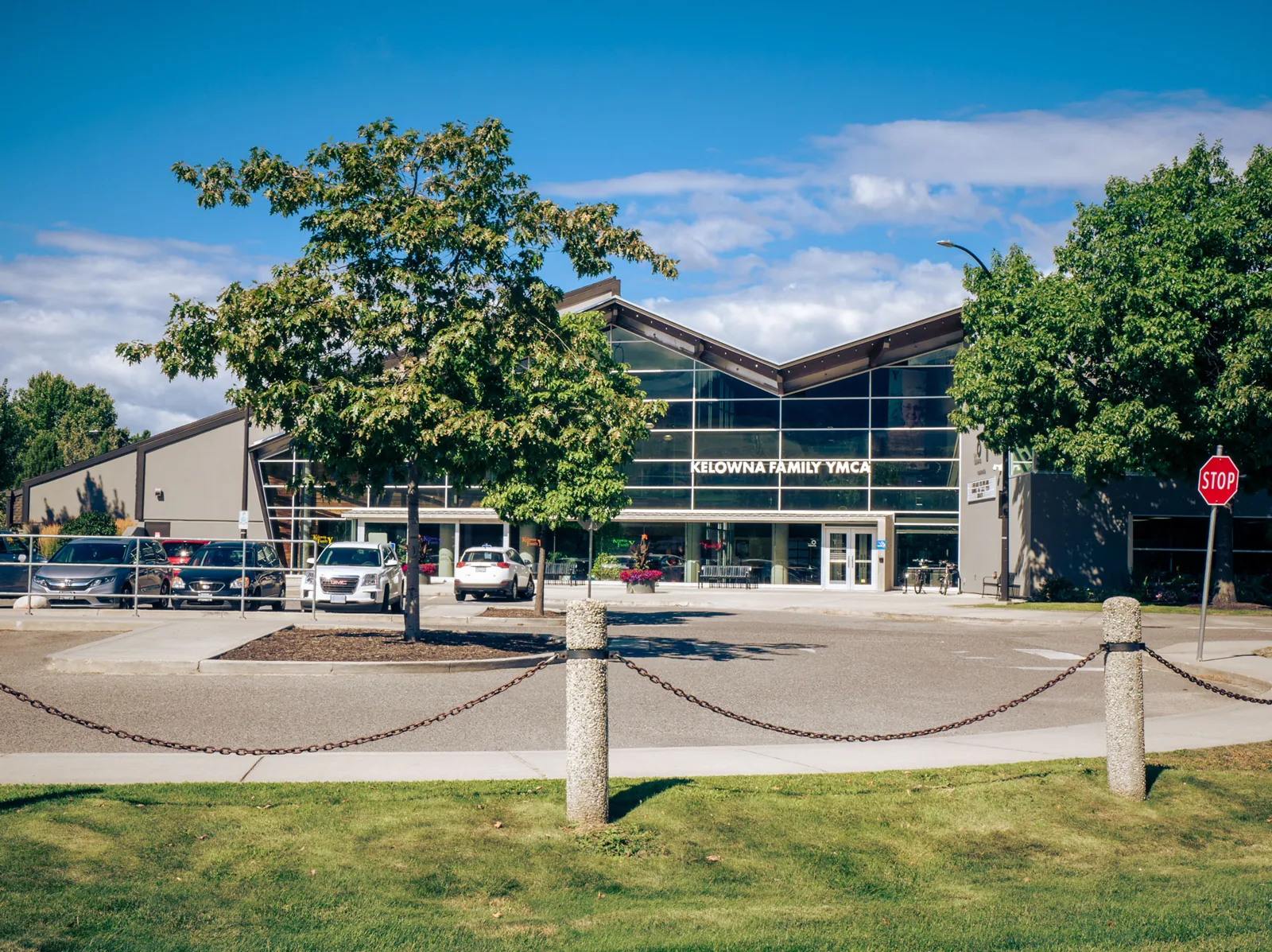 Building exterior of the Kelowna Family YMCA on Hartman Road