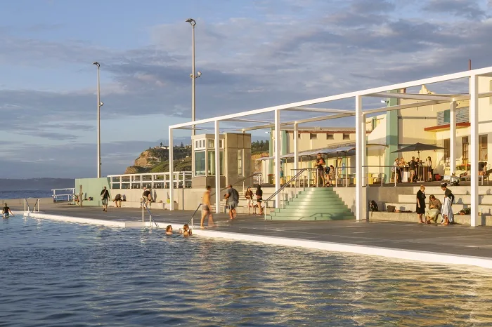 Ocean pool and pavilion at Newcastle Ocean Baths