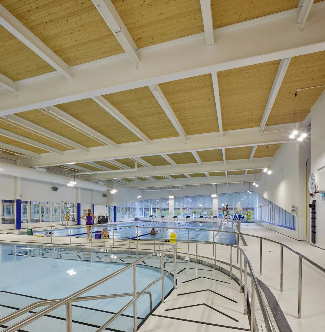 Lap pool and warm-water pool at Oakville Trafalgar Community Centre