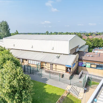 Aerial view of the building exterior of Failsworth Sports Centre