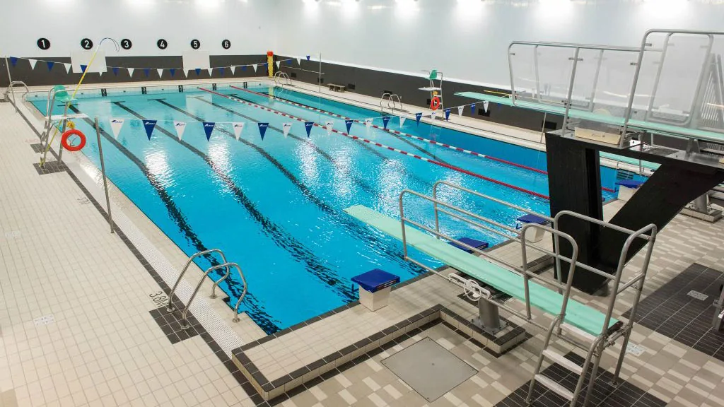 Main pool and springboards at the Arpidrome