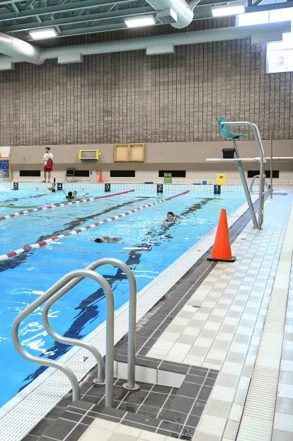 Lane swimmers in the pool at the Lucien-Borne community centre