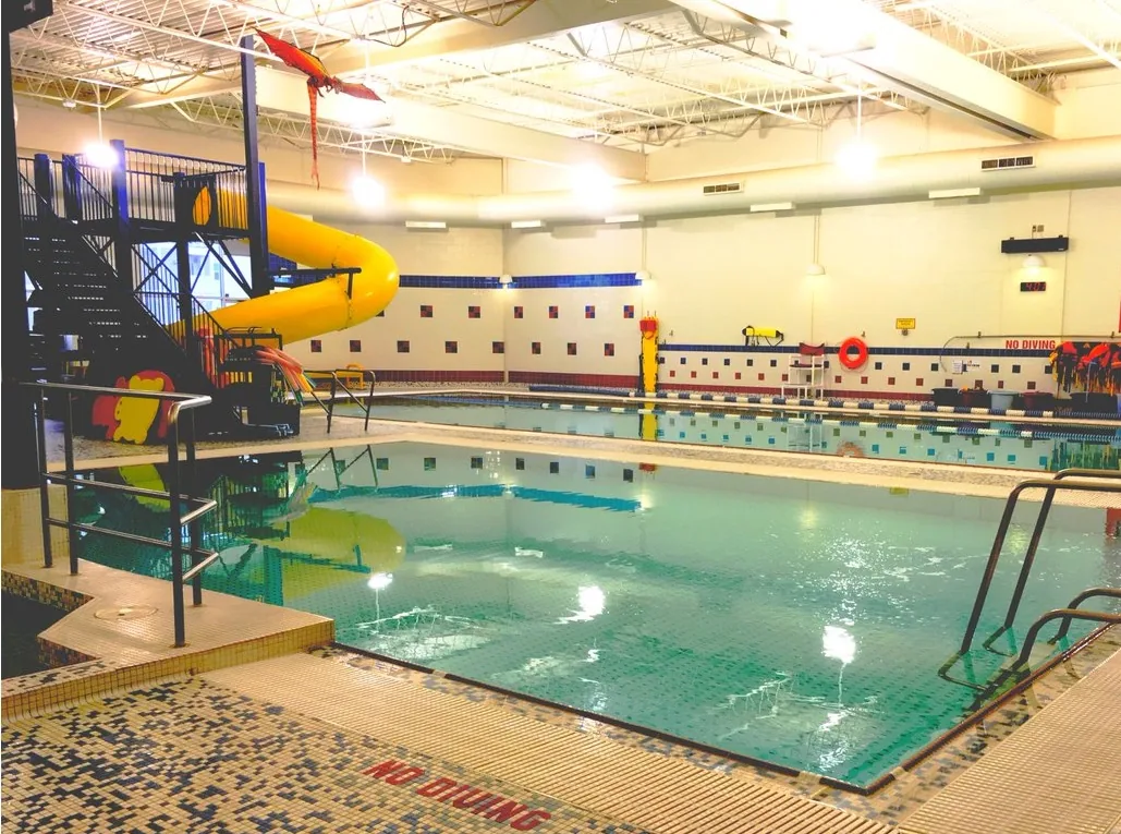 Pool and water slide at the YMCA of Regina
