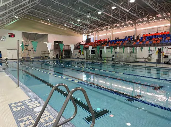 Main pool and viewing gallery at the Howard Armstrong Recreation Centre