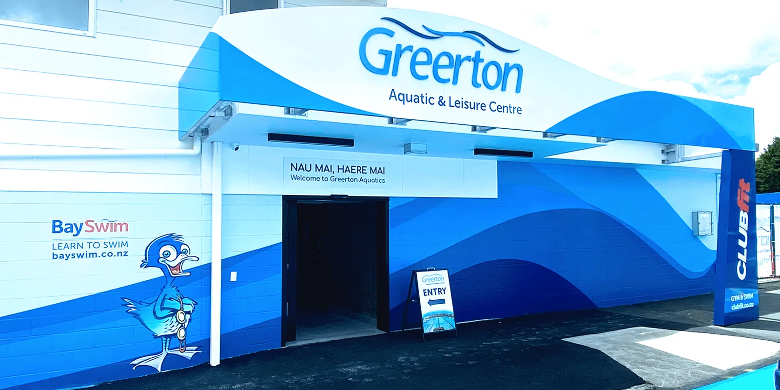 Entrance of the Greerton Aquatic & Leisure Centre