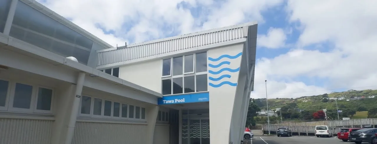 Building exterior of Tawa Pool, from the council video tour